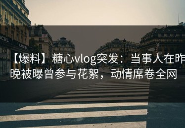 【爆料】糖心vlog突发：当事人在昨晚被曝曾参与花絮，动情席卷全网