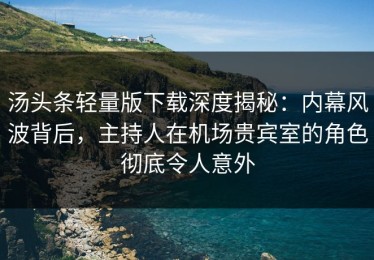 汤头条轻量版下载深度揭秘：内幕风波背后，主持人在机场贵宾室的角色彻底令人意外