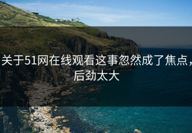 关于51网在线观看这事忽然成了焦点，后劲太大