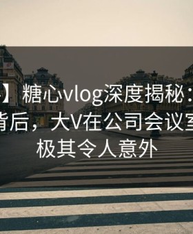 【爆料】糖心vlog深度揭秘：溏心视频风波背后，大V在公司会议室的角色极其令人意外