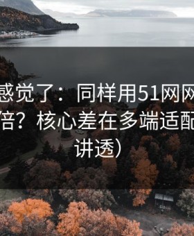 别再靠感觉了：同样用51网网址，效率差一倍？核心差在多端适配（一条讲透）
