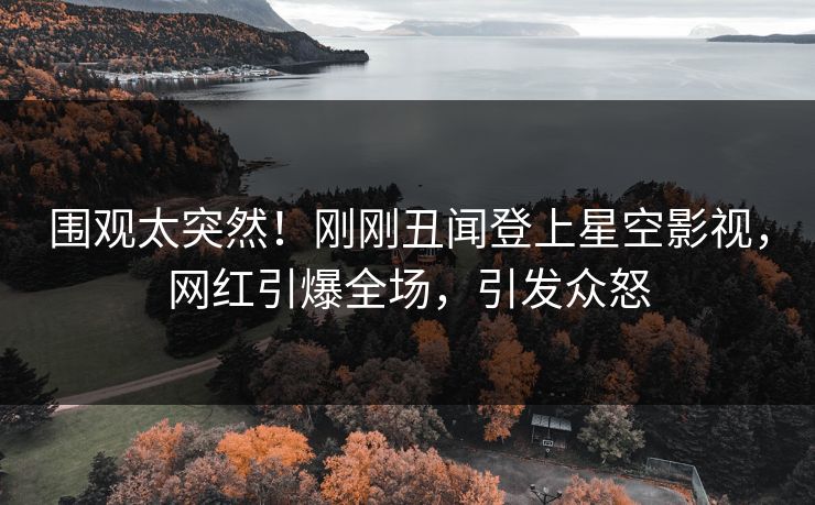 围观太突然！刚刚丑闻登上星空影视，网红引爆全场，引发众怒