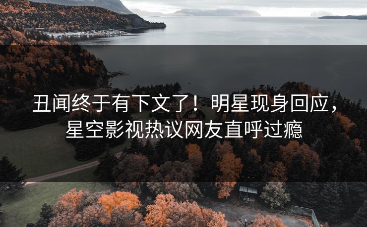 丑闻终于有下文了！明星现身回应，星空影视热议网友直呼过瘾